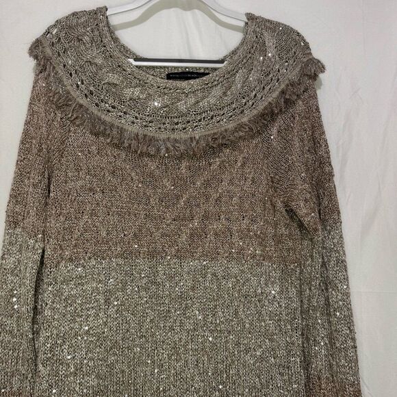 White House Black Market sequin sweater size L - Picture 2 of 7
